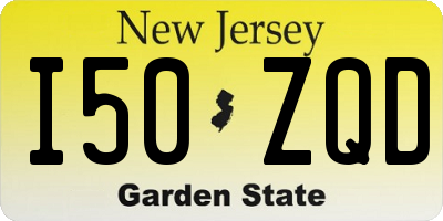 NJ license plate I50ZQD