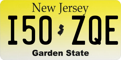 NJ license plate I50ZQE