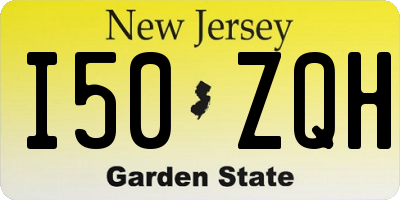 NJ license plate I50ZQH