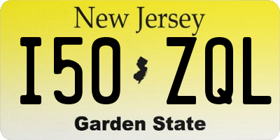 NJ license plate I50ZQL