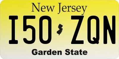 NJ license plate I50ZQN