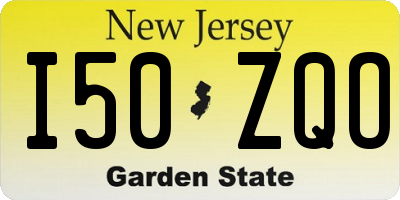 NJ license plate I50ZQO
