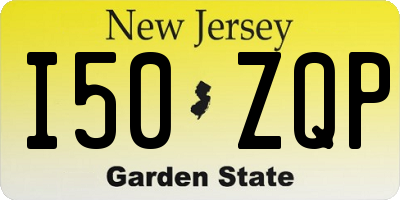 NJ license plate I50ZQP