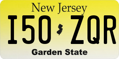 NJ license plate I50ZQR