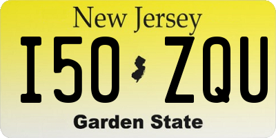 NJ license plate I50ZQU
