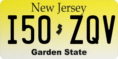 NJ license plate I50ZQV