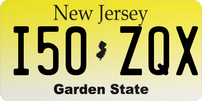 NJ license plate I50ZQX