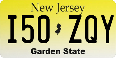NJ license plate I50ZQY