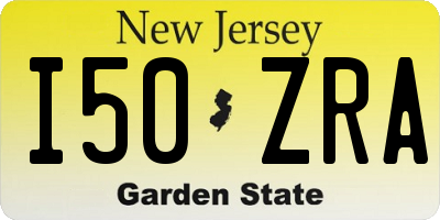 NJ license plate I50ZRA