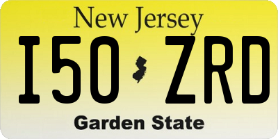 NJ license plate I50ZRD