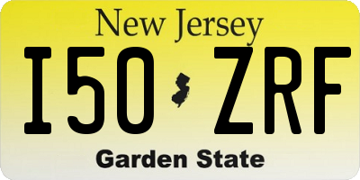 NJ license plate I50ZRF