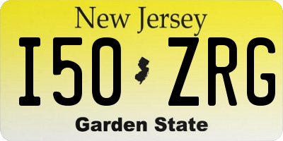 NJ license plate I50ZRG