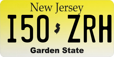 NJ license plate I50ZRH