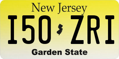 NJ license plate I50ZRI