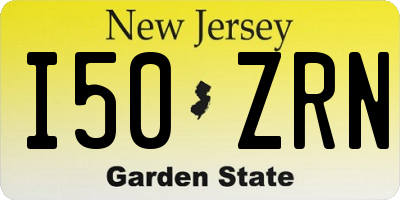 NJ license plate I50ZRN