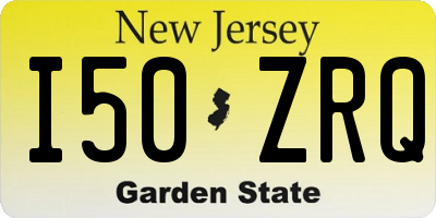 NJ license plate I50ZRQ