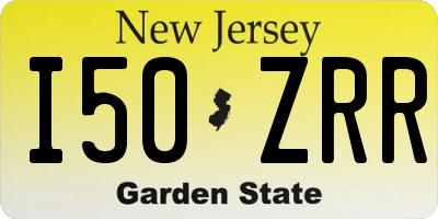 NJ license plate I50ZRR