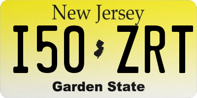 NJ license plate I50ZRT