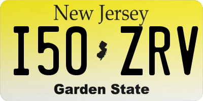 NJ license plate I50ZRV