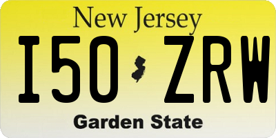 NJ license plate I50ZRW