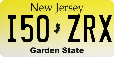 NJ license plate I50ZRX