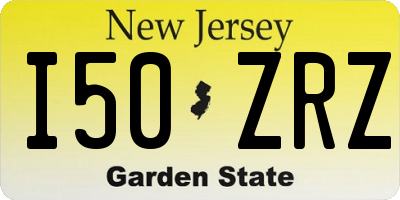 NJ license plate I50ZRZ