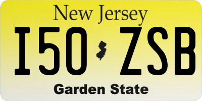 NJ license plate I50ZSB