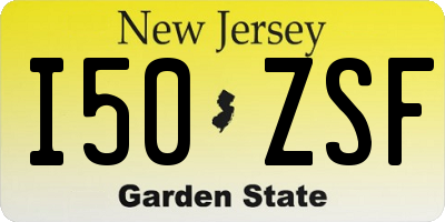 NJ license plate I50ZSF