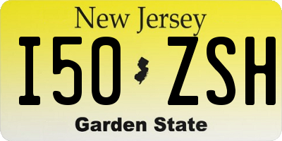 NJ license plate I50ZSH