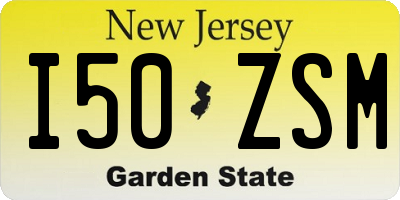 NJ license plate I50ZSM