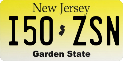 NJ license plate I50ZSN