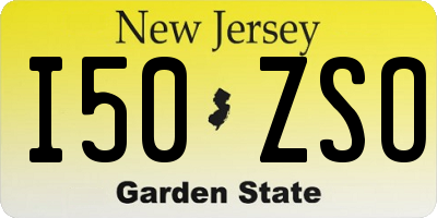 NJ license plate I50ZSO