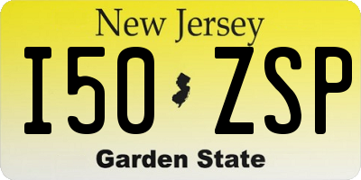 NJ license plate I50ZSP