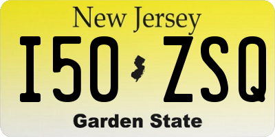 NJ license plate I50ZSQ
