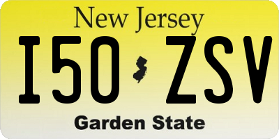 NJ license plate I50ZSV