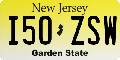 NJ license plate I50ZSW
