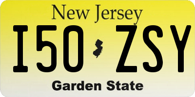 NJ license plate I50ZSY
