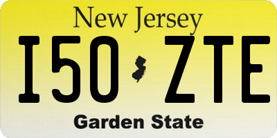 NJ license plate I50ZTE