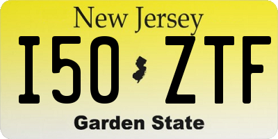 NJ license plate I50ZTF