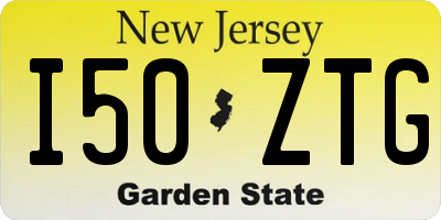 NJ license plate I50ZTG