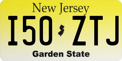 NJ license plate I50ZTJ