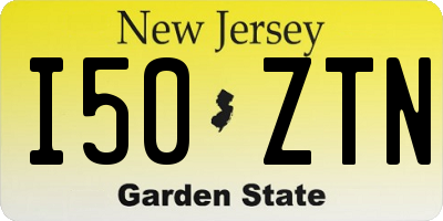 NJ license plate I50ZTN