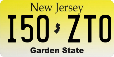 NJ license plate I50ZTO