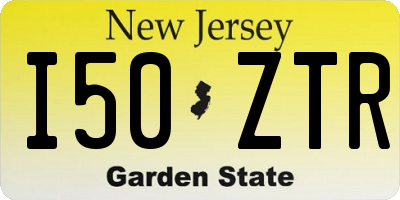 NJ license plate I50ZTR