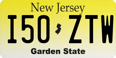 NJ license plate I50ZTW