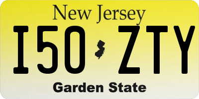 NJ license plate I50ZTY
