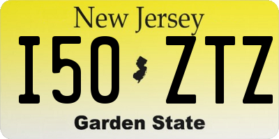 NJ license plate I50ZTZ