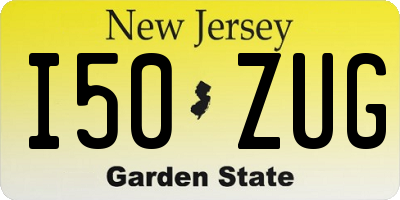 NJ license plate I50ZUG