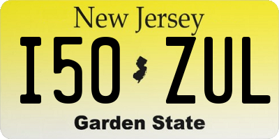 NJ license plate I50ZUL