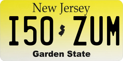 NJ license plate I50ZUM